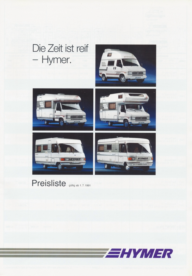 Hymer 1992 Preisliste 01